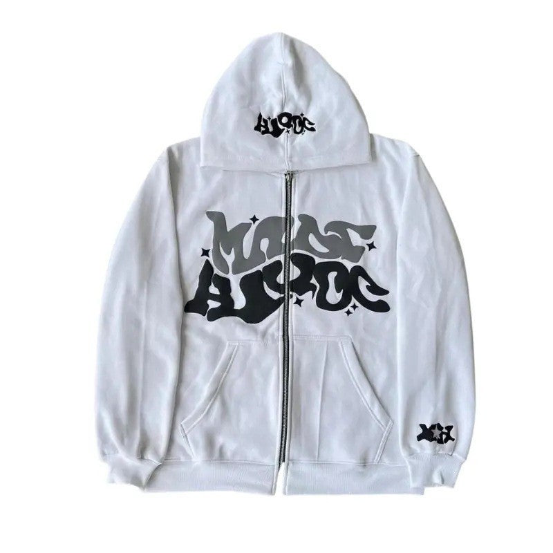 Gothic Punk Zip Up Hoodie Streetwear
