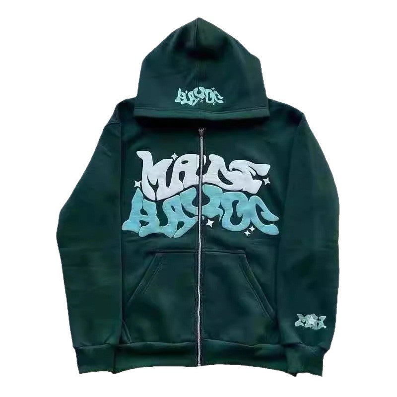 Gothic Punk Zip Up Hoodie Streetwear