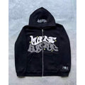 Gothic Punk Zip Up Hoodie Streetwear