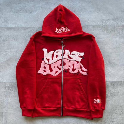 Gothic Punk Zip Up Hoodie Streetwear