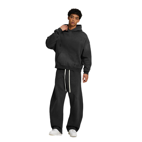 American Retro Streetwear Hoodie Set