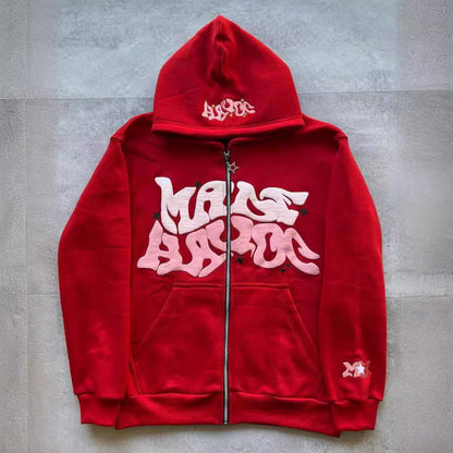 Gothic Punk Zip Up Hoodie Streetwear