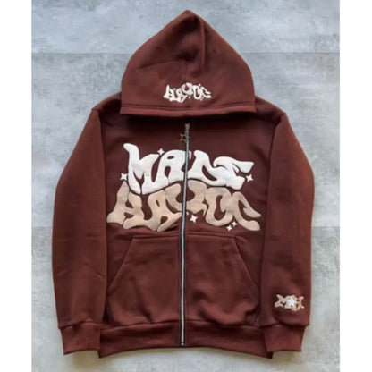 Gothic Punk Zip Up Hoodie Streetwear